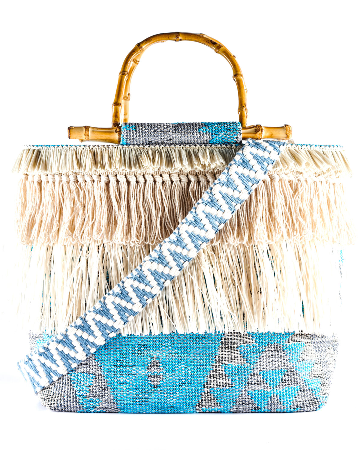 Vagator Handwoven Bamboo Bag (Blue) | Siesta o'Clock